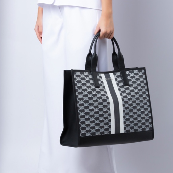 MICHAEL KORS COOPER STRUCTURED TOTE BAG BLACK MULTI NWT - Picture 2 of 6